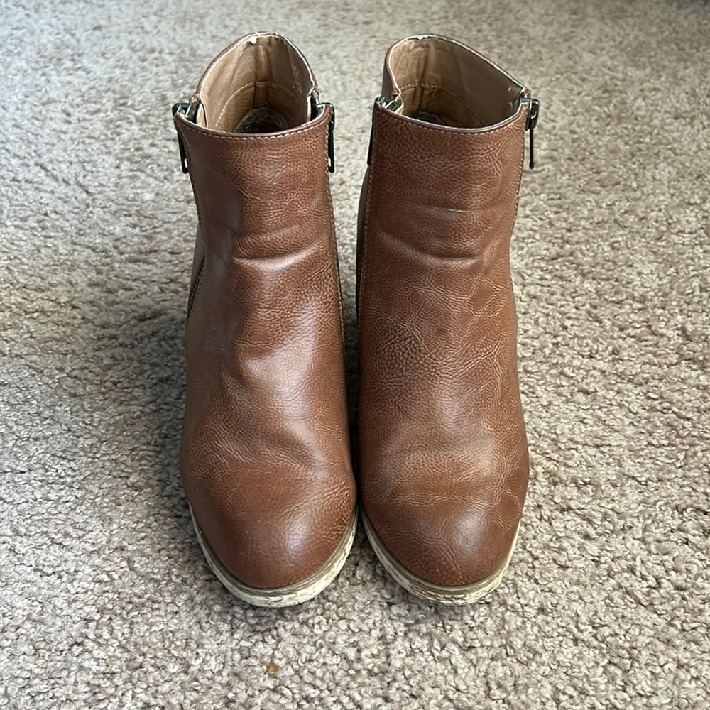 Ecote Ankle Booties. Double Zippers. 3” heels.